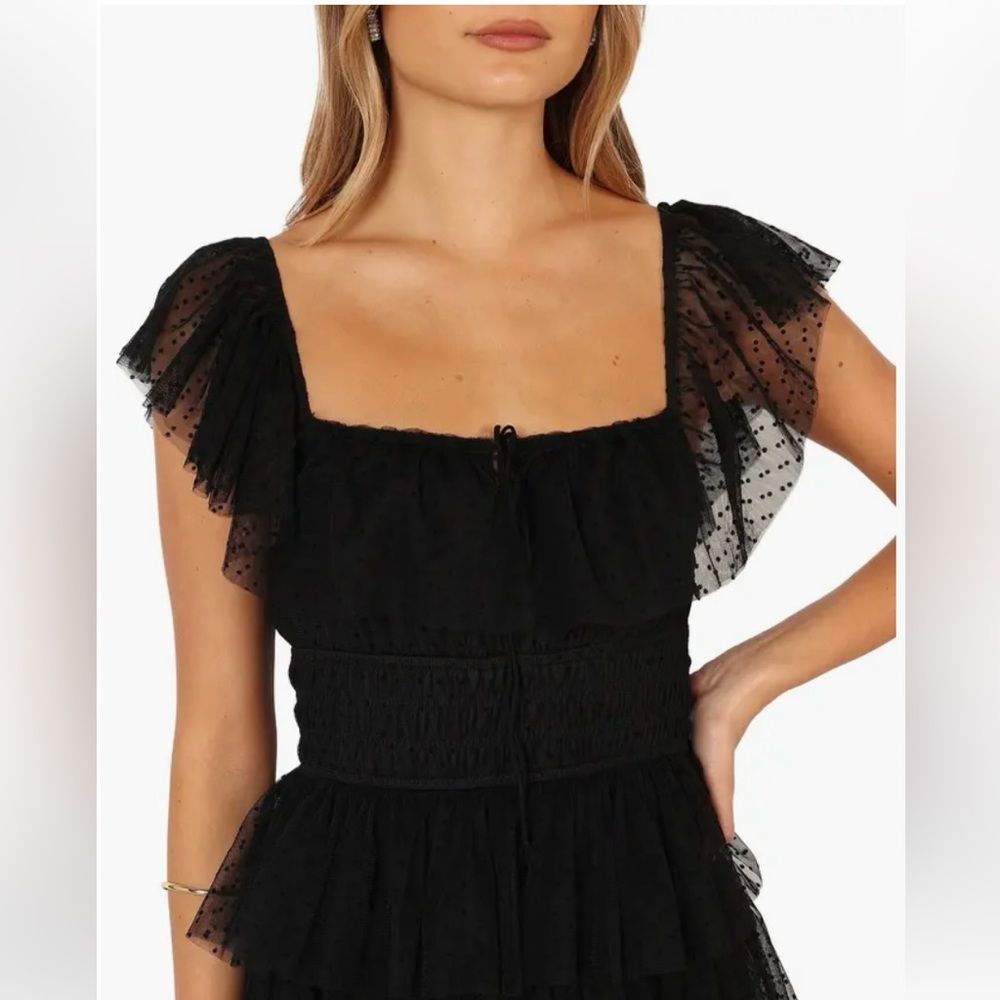 Petal & Pup Belle Swiss Dot Tulle Tiered Maxi Dress - Picture 3 of 5